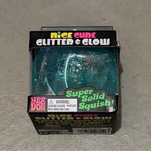 Nee Doh Nice Cube Glitter & Glow Toy - Blue